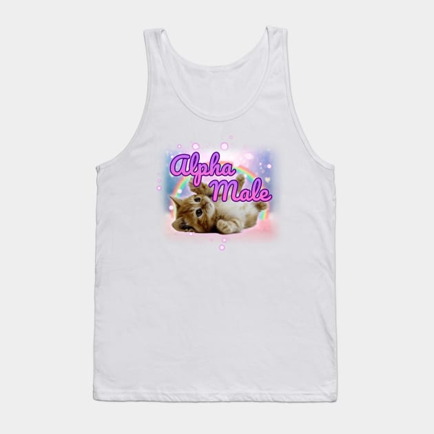 Alpha Male Cat Meme Tank Top by swankyswamprat